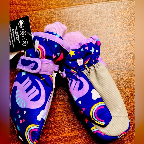 The Children's Place Other - NWT 2t 3t dinosaurs rainbow winter gloves mittens childrens place thermo girls